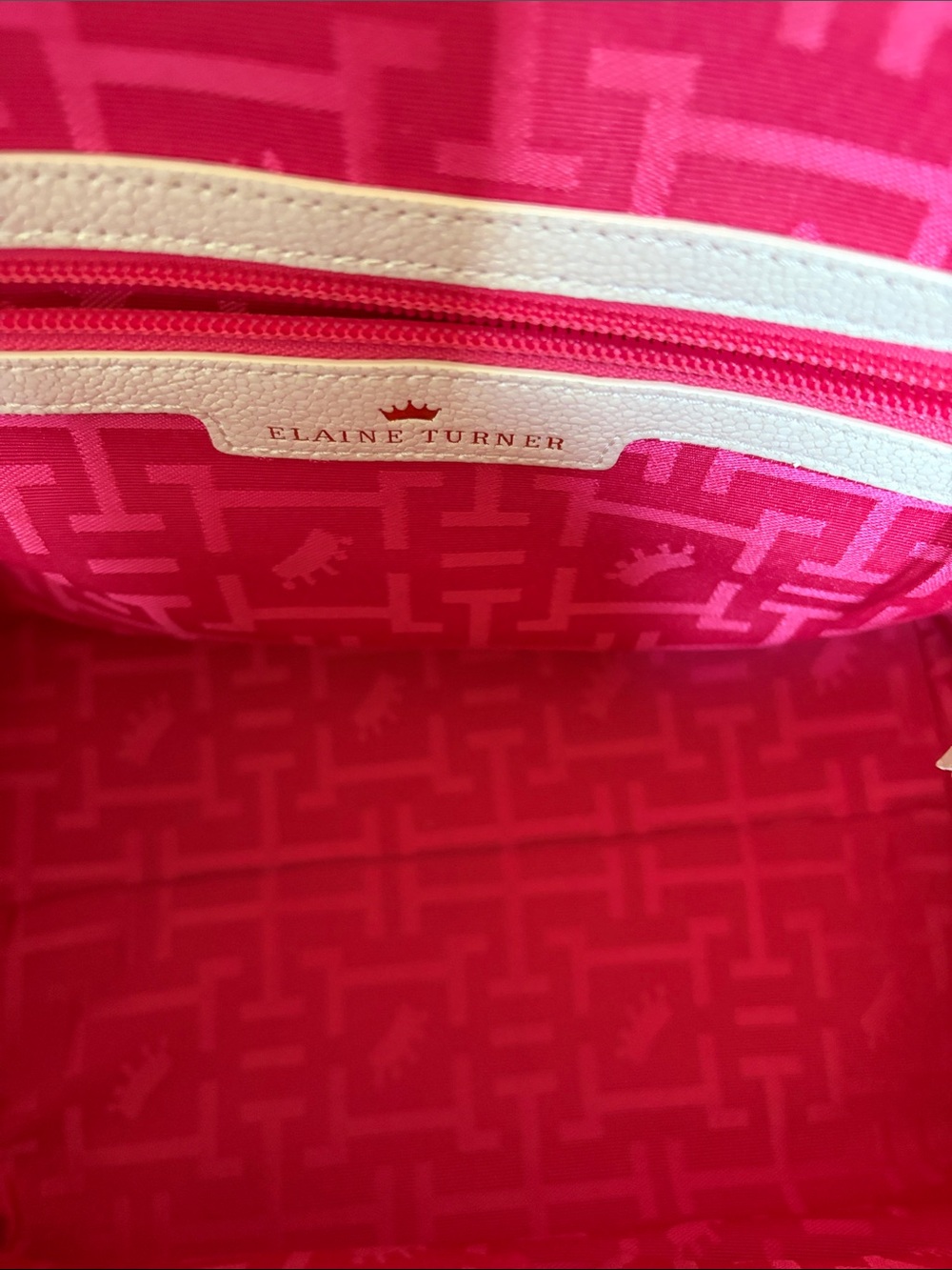 Elaine Turner Ivory Pebbled Leather Tote with Detachable Strap - Picture 2 of 7